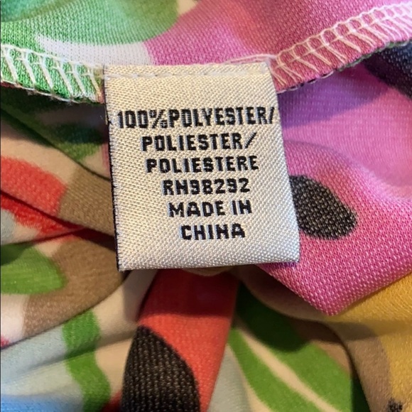 TIBI BLACK‎ & WHITE STRIPE LS DRESS W FLOWERS SZ M - Picture 5 of 6